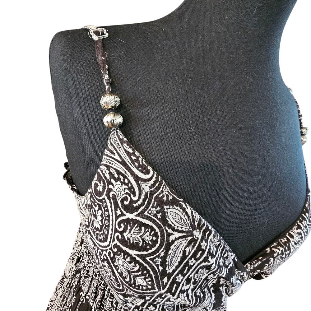 Derek Heart Babydoll Dress Black White Floral Coquette Y2K Sundress Cottage XL - Picture 2 of 16